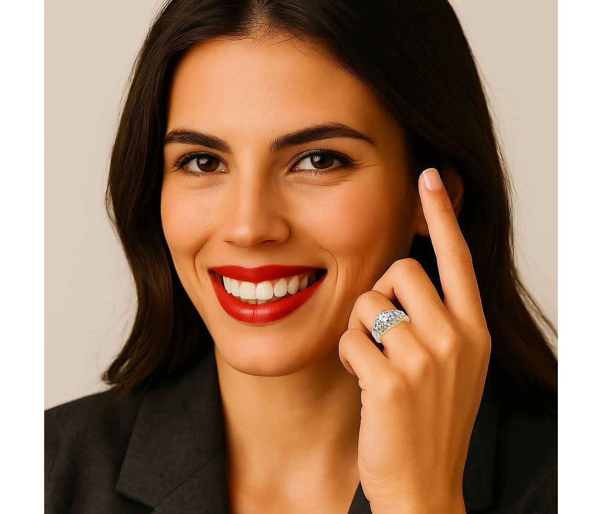 2 Piece 2.01 TCW Round Cubic Zirconia Bridal Ring Set in 18k Gold-Plated