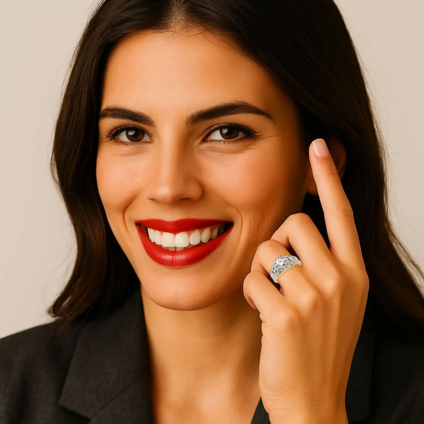 2 Piece 2.01 TCW Round Cubic Zirconia Bridal Ring Set in 18k Gold-Plated