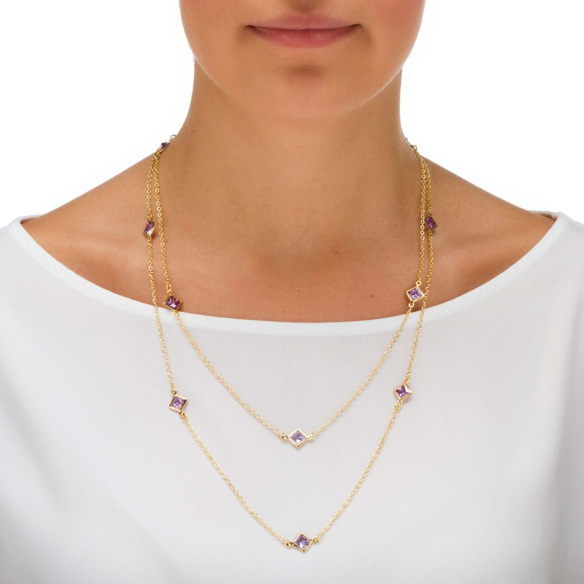 Birthstone Necklace in Yellow Goldtone