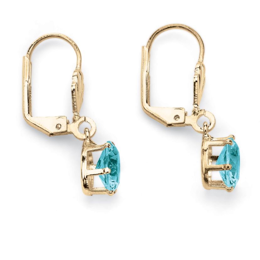 Simulated Birthstone Goldtone Drop Earrings