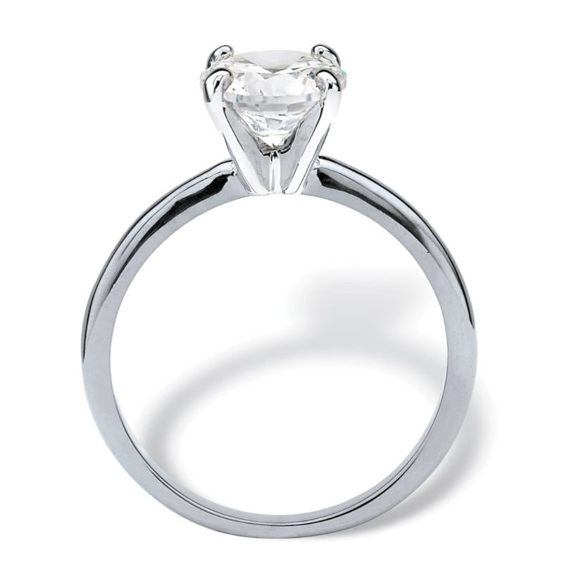 2.00 TCW Round Cubic Zirconia Solitaire Ring Platinum-Plated