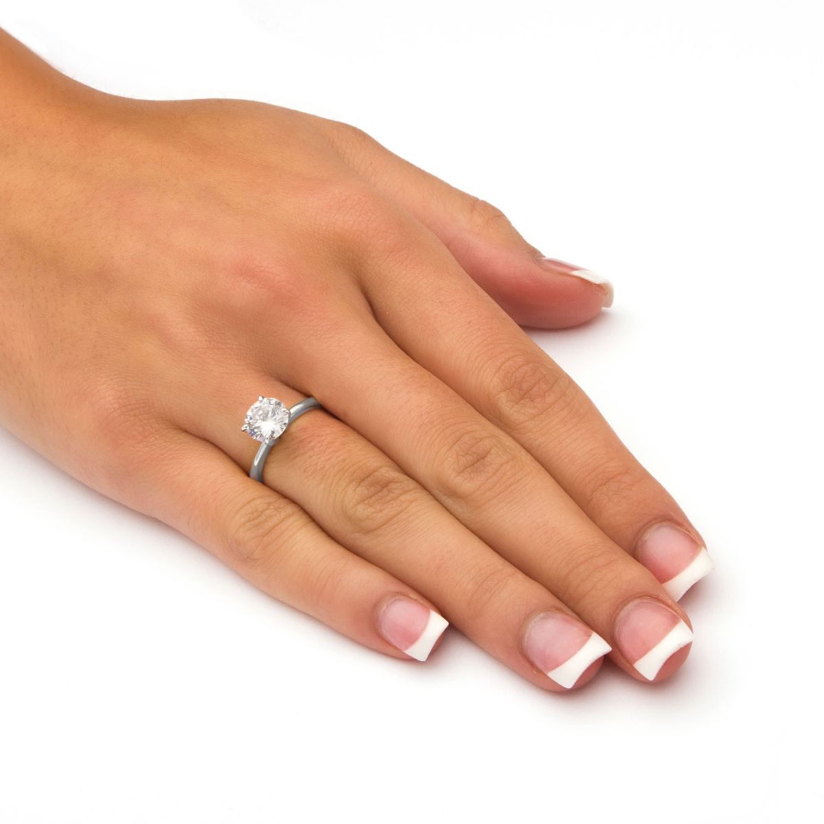 2.00 TCW Round Cubic Zirconia Solitaire Ring Platinum-Plated