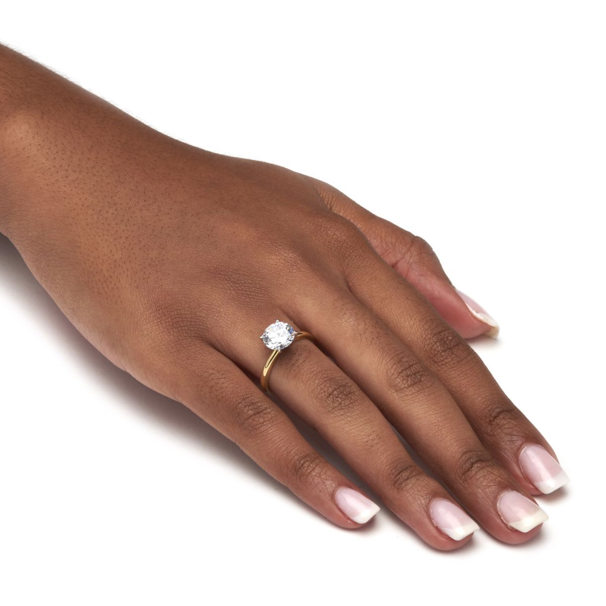 3 TCW Round Cubic Zirconia 14k Gold-plated Solitaire Engagement Ring, Sizes 5-10