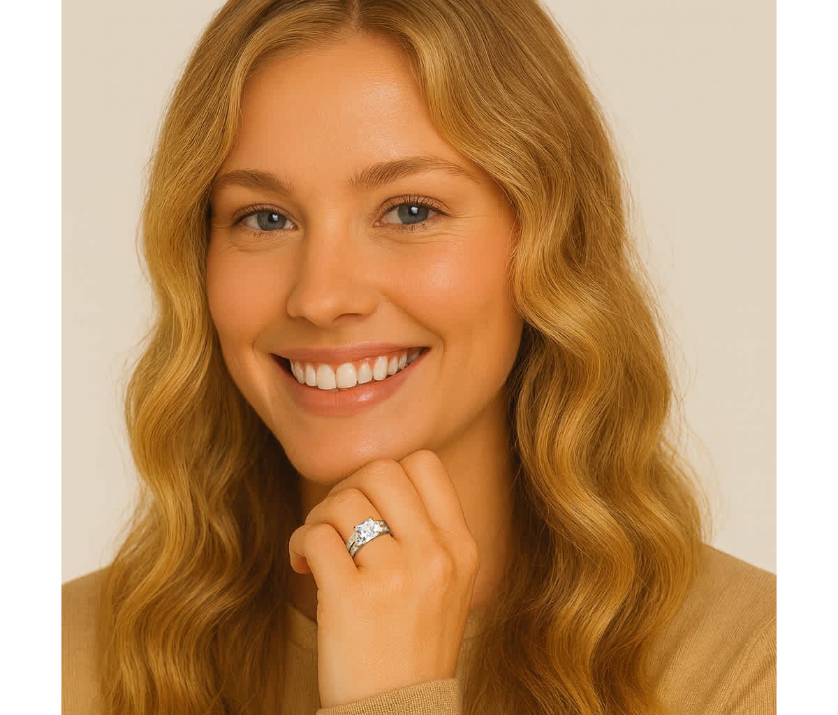 3.62 Cttw 2-Piece 14k Gold Plated .925 Silver Cubic Zirconia Wedding Ring Set