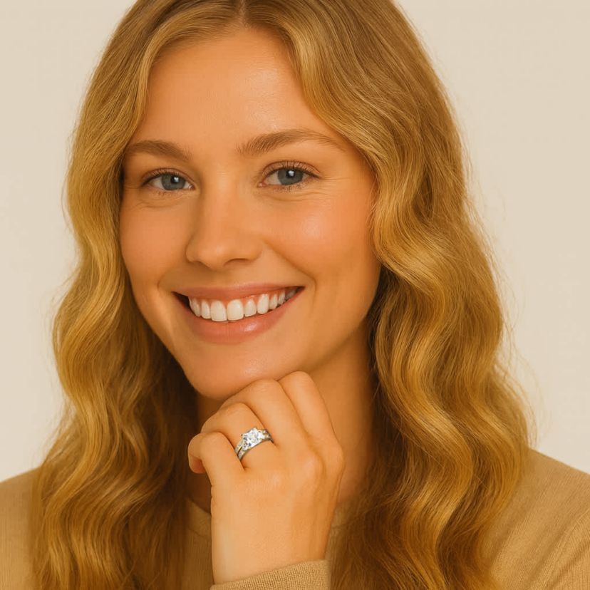 3.62 Cttw 2-Piece 14k Gold Plated .925 Silver Cubic Zirconia Wedding Ring Set