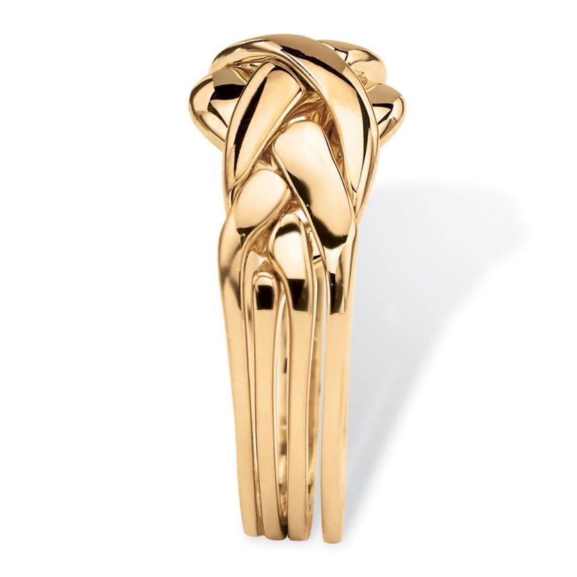 Yellow Gold-Plated Braided Puzzle Ring