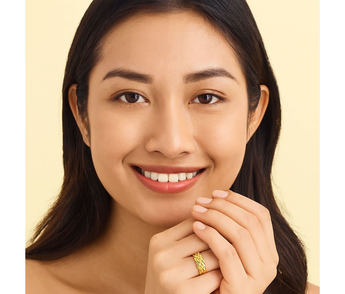 Yellow Gold-Plated Braided Puzzle Ring