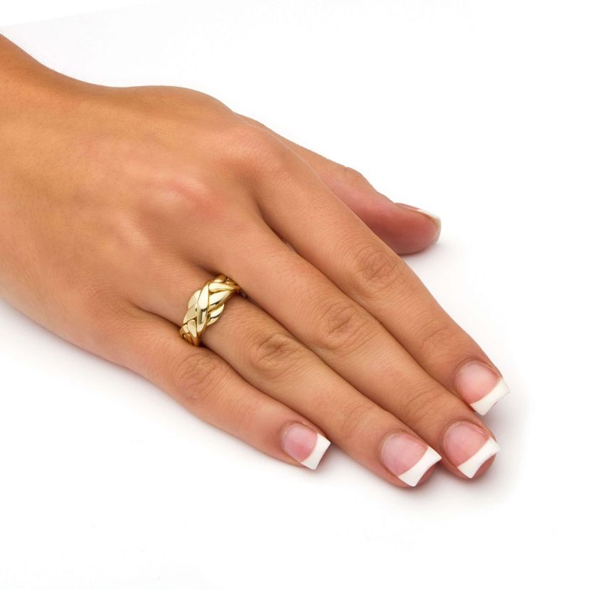 Yellow Gold-Plated Braided Puzzle Ring