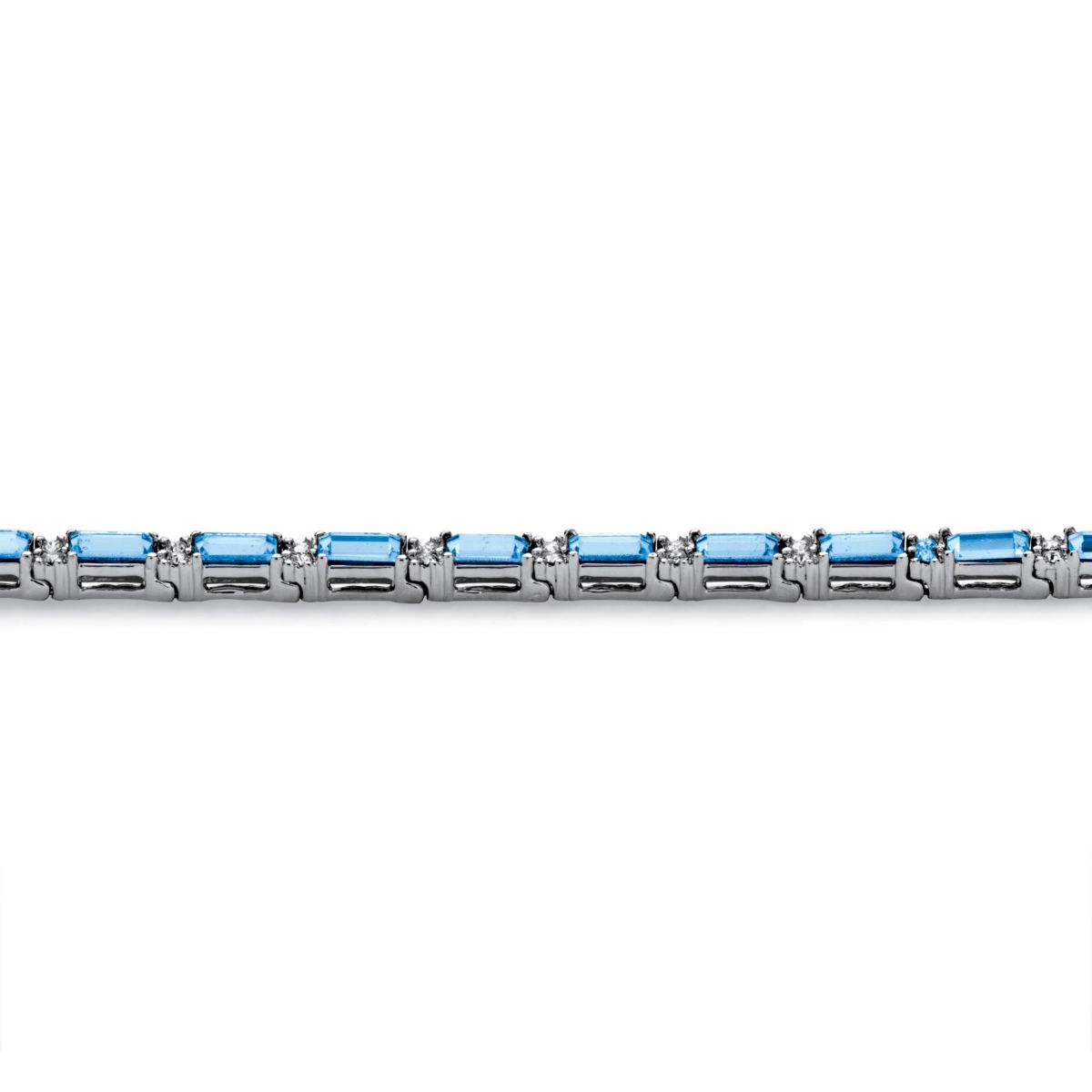 Birthstone Silvertone Tennis Bracelet 7.5"