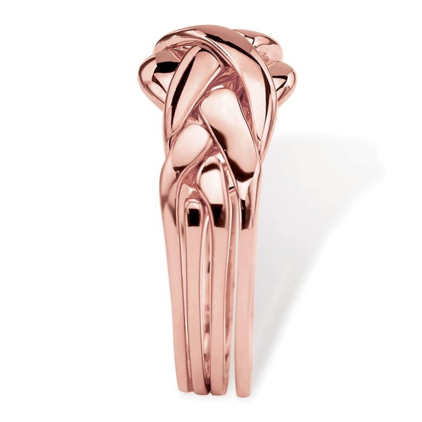 14k Rose Gold-Plated Commitment Symbol Puzzle Ring