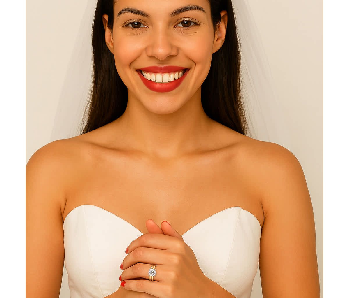 2 Cttw. Cubic Zirconia 18k Gold-Plated 2-Piece Solitaire Wedding Ring Set