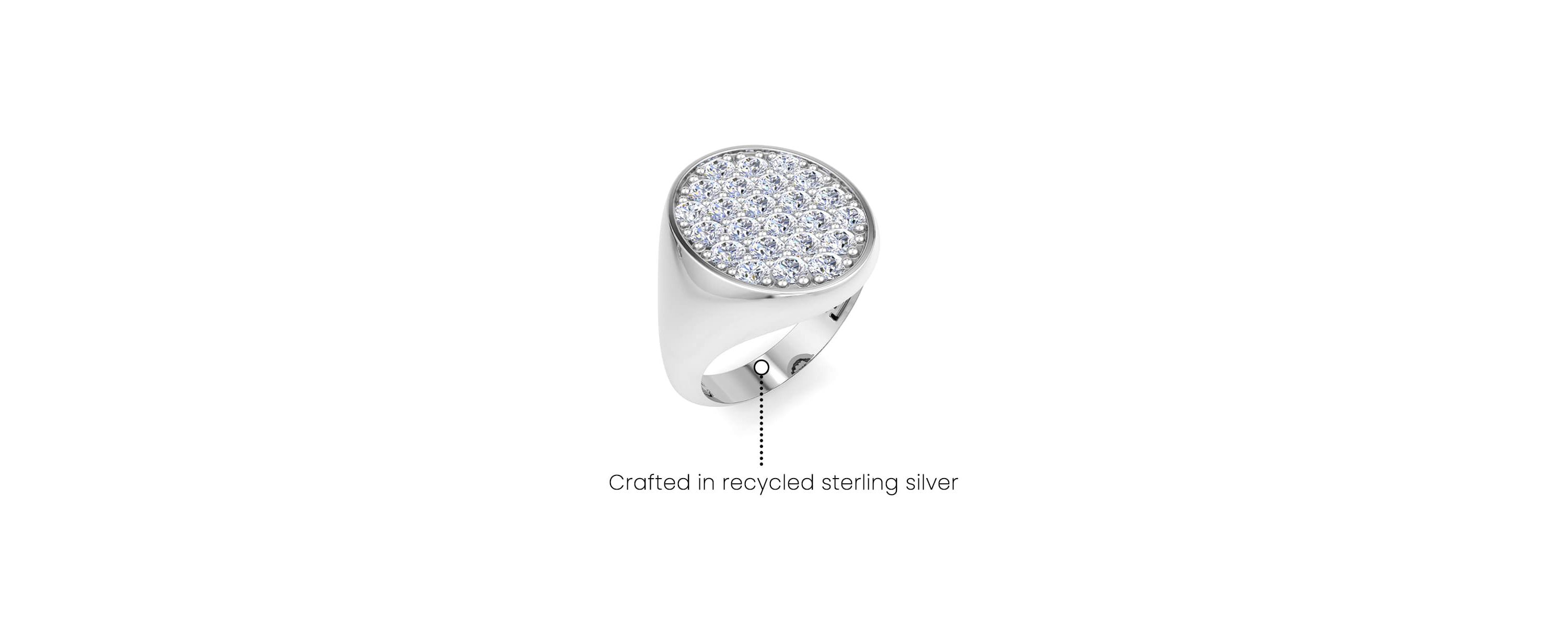 Lab Created Mens 2 Carat Oval Lab Grown Diamond Cluster Ring In Sterling Silver