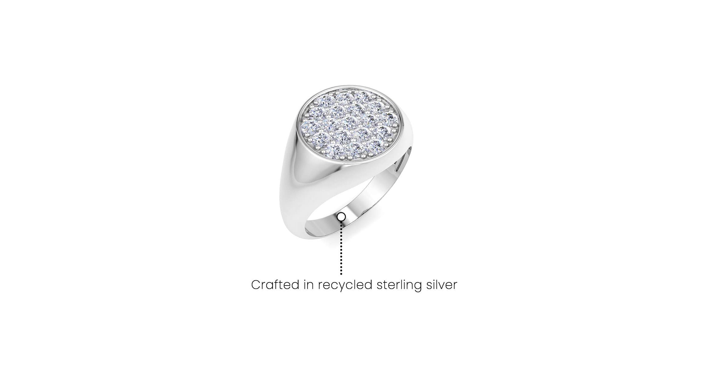 Lab Created Mens 1 Carat Round Lab Grown Diamond Cluster Ring In Sterling Silver