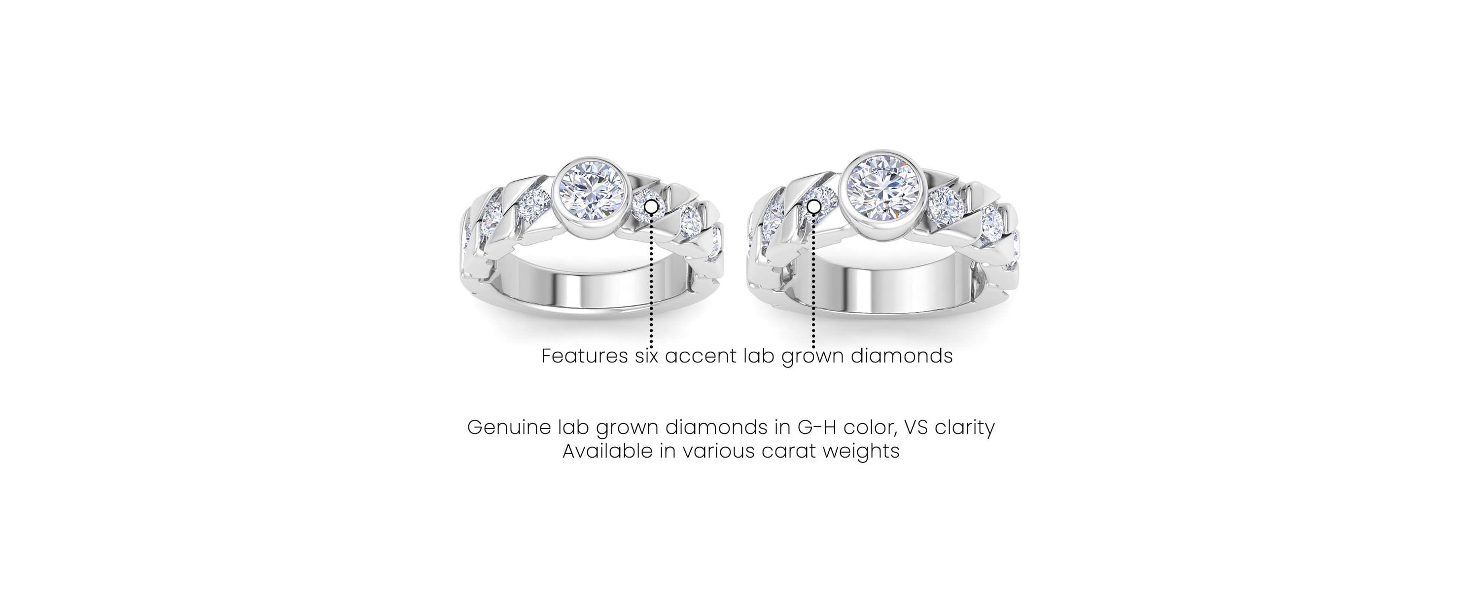 Lab Created Mens 3 Carat Round Shape Lab Grown Diamond Bezel Set Solitaire Ring In Sterling Silver