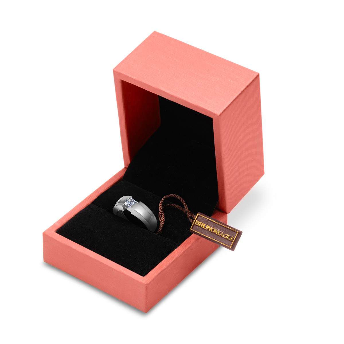 Lab Created Mens 1/2 Carat Princess Cut Lab Grown Diamond Floating Solitaire Ring In Sterling Silver