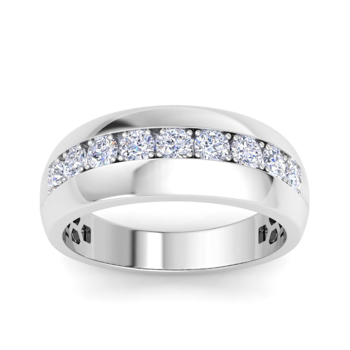 Lab Created Mens 1 Carat Classic Lab Grown Diamond Ring In Sterling Silver