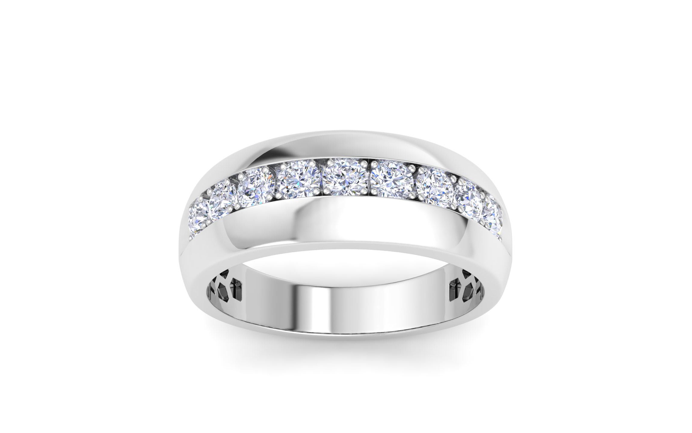 Lab Created Mens 1 Carat Classic Lab Grown Diamond Ring In Sterling Silver