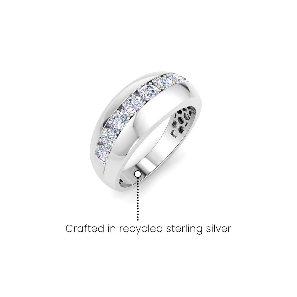 Lab Created Mens 1 Carat Classic Lab Grown Diamond Ring In Sterling Silver