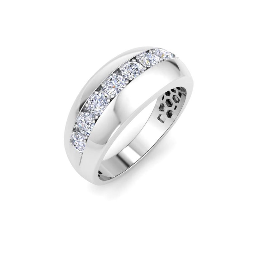 Lab Created Mens 1 Carat Classic Lab Grown Diamond Ring In Sterling Silver