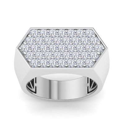 Bruno Magli Lab Created Mens 2 Carat Lab Grown Diamond Cluster Ring In Sterling Silver