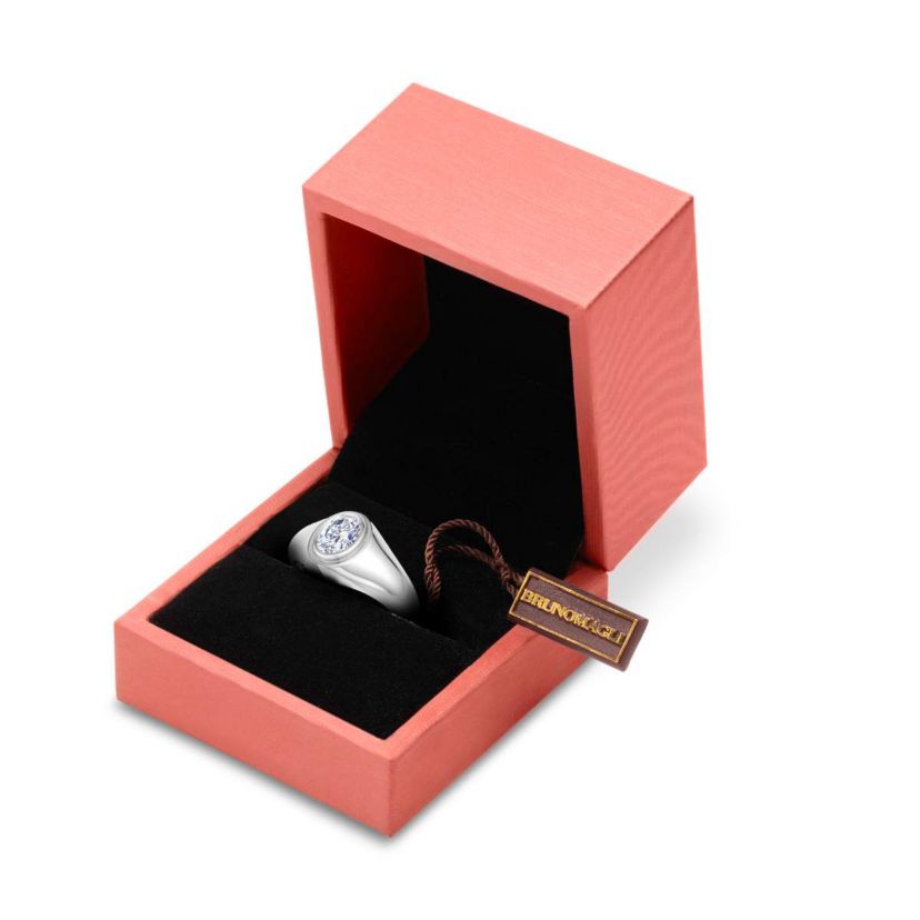 Lab Created Mens 1 Carat Oval Shape Lab Grown Diamond Solitaire Ring In Sterling Silver