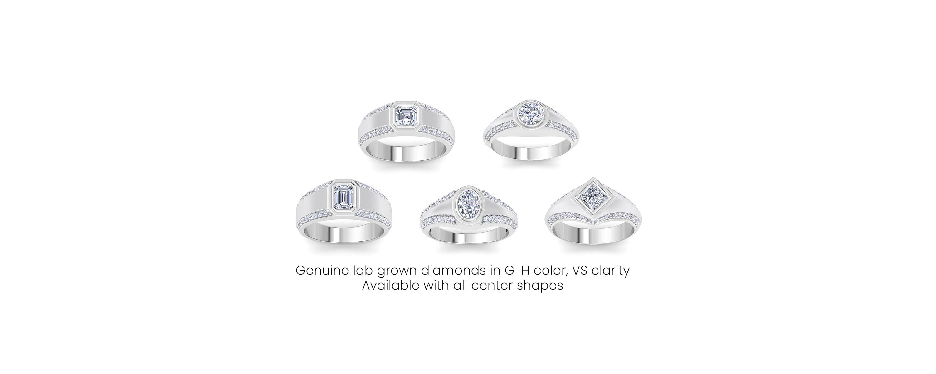 Lab Created Mens 1 1/2 Carat Round Shape Lab Grown Diamond Ring In Sterling Silver