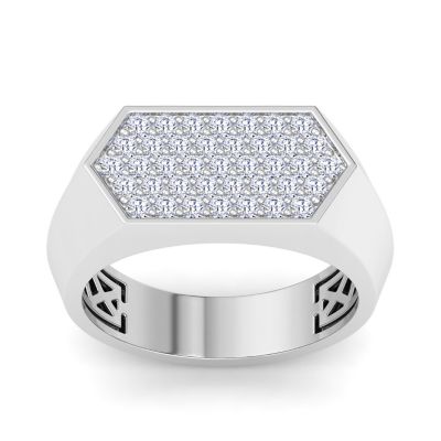 Bruno Magli Lab Created Mens 1 Carat Lab Grown Diamond Cluster Ring In Sterling Silver, 12