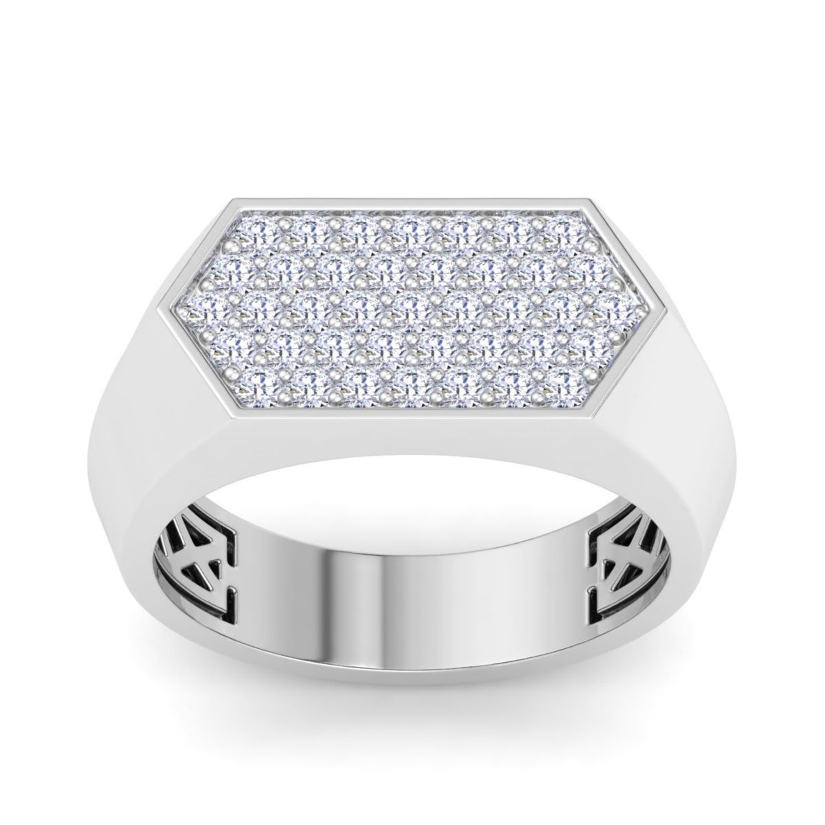 Lab Created Mens 1 Carat Lab Grown Diamond Cluster Ring In Sterling Silver