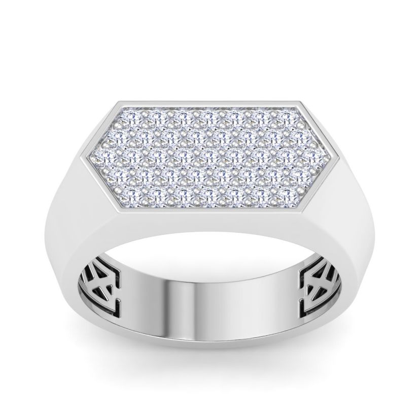Lab Created Mens 1 Carat Lab Grown Diamond Cluster Ring In Sterling Silver