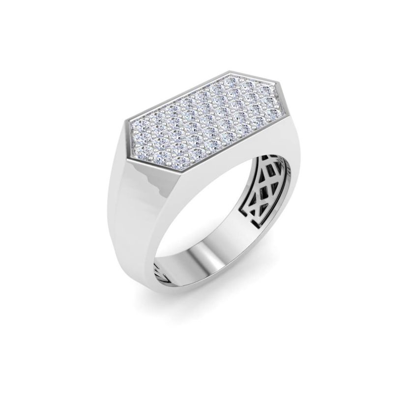 Lab Created Mens 1 Carat Lab Grown Diamond Cluster Ring In Sterling Silver