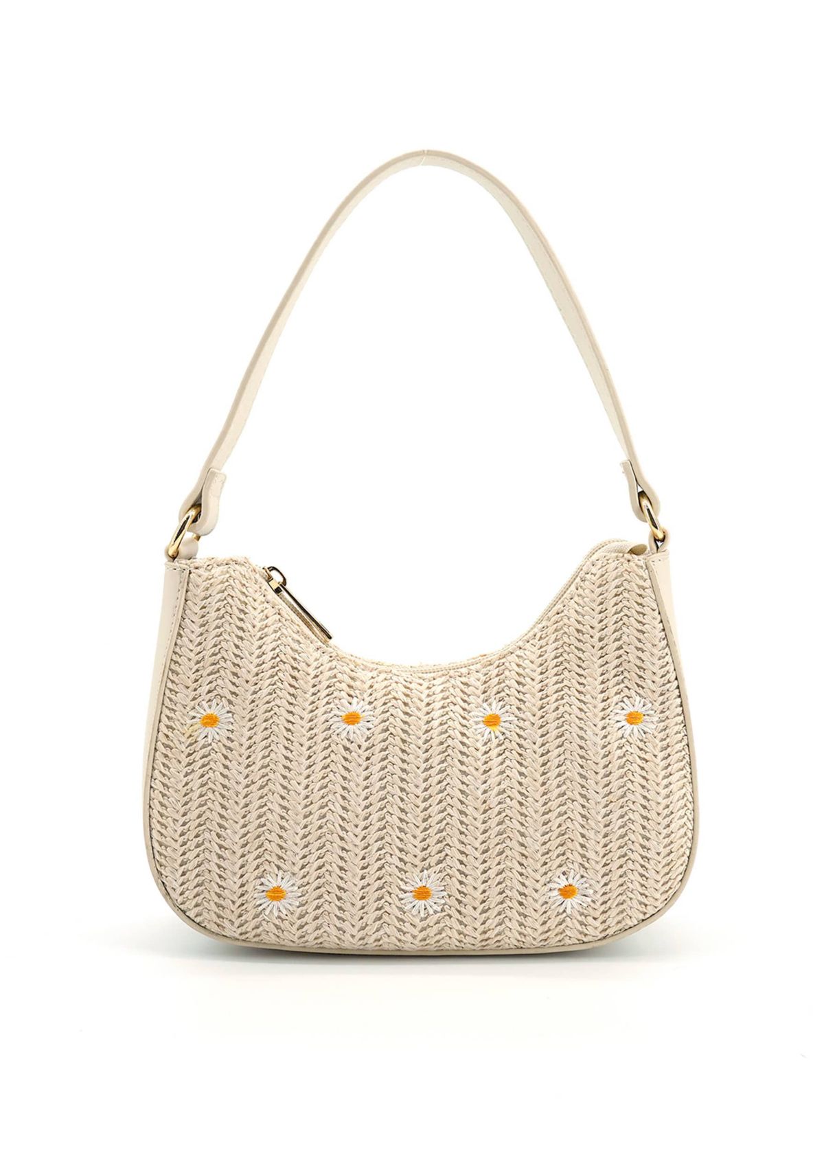 Nyomi Floral Straw Top Handle Shoulder Bag