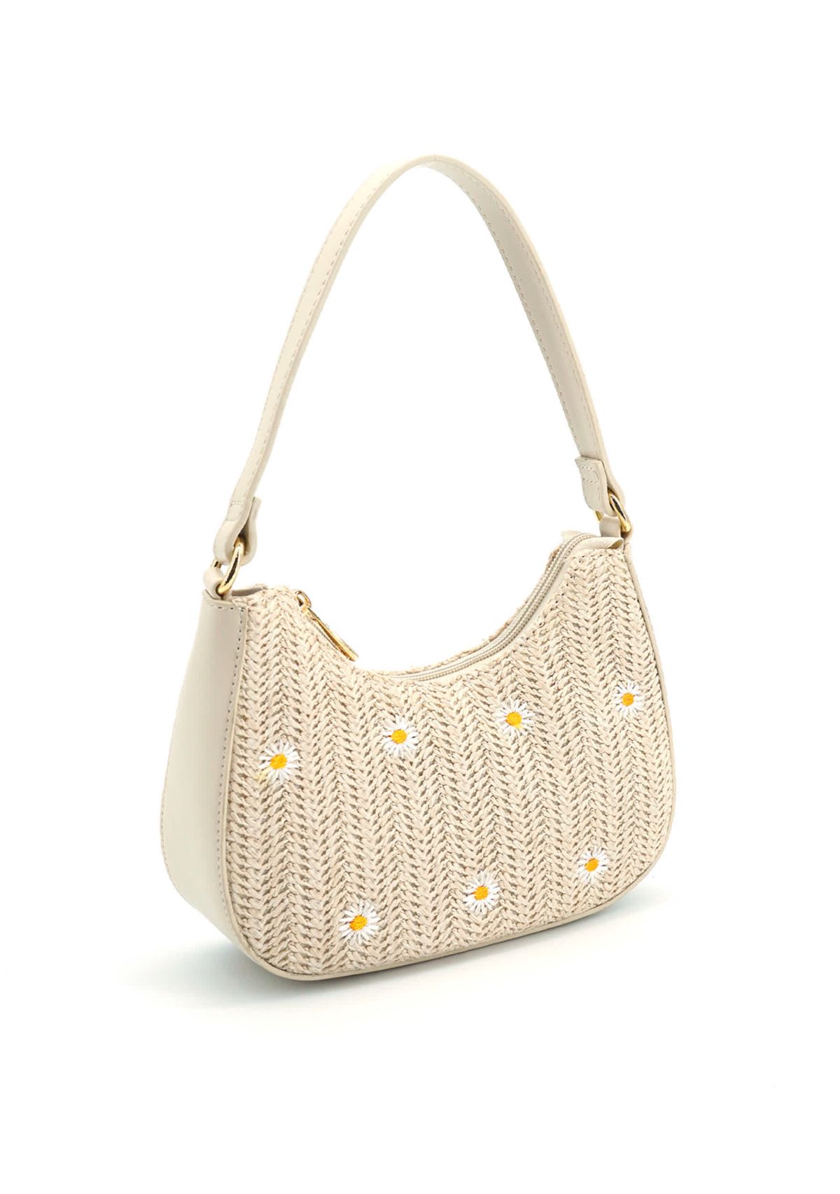 Nyomi Floral Straw Top Handle Shoulder Bag