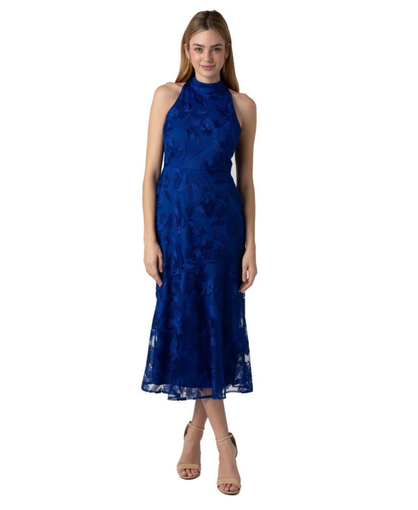 Leafy Rose Outlined Mini Sleeveless Dress