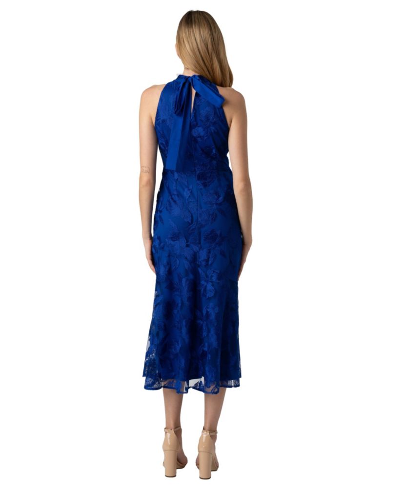 Leafy Rose Outlined Mini Sleeveless Dress