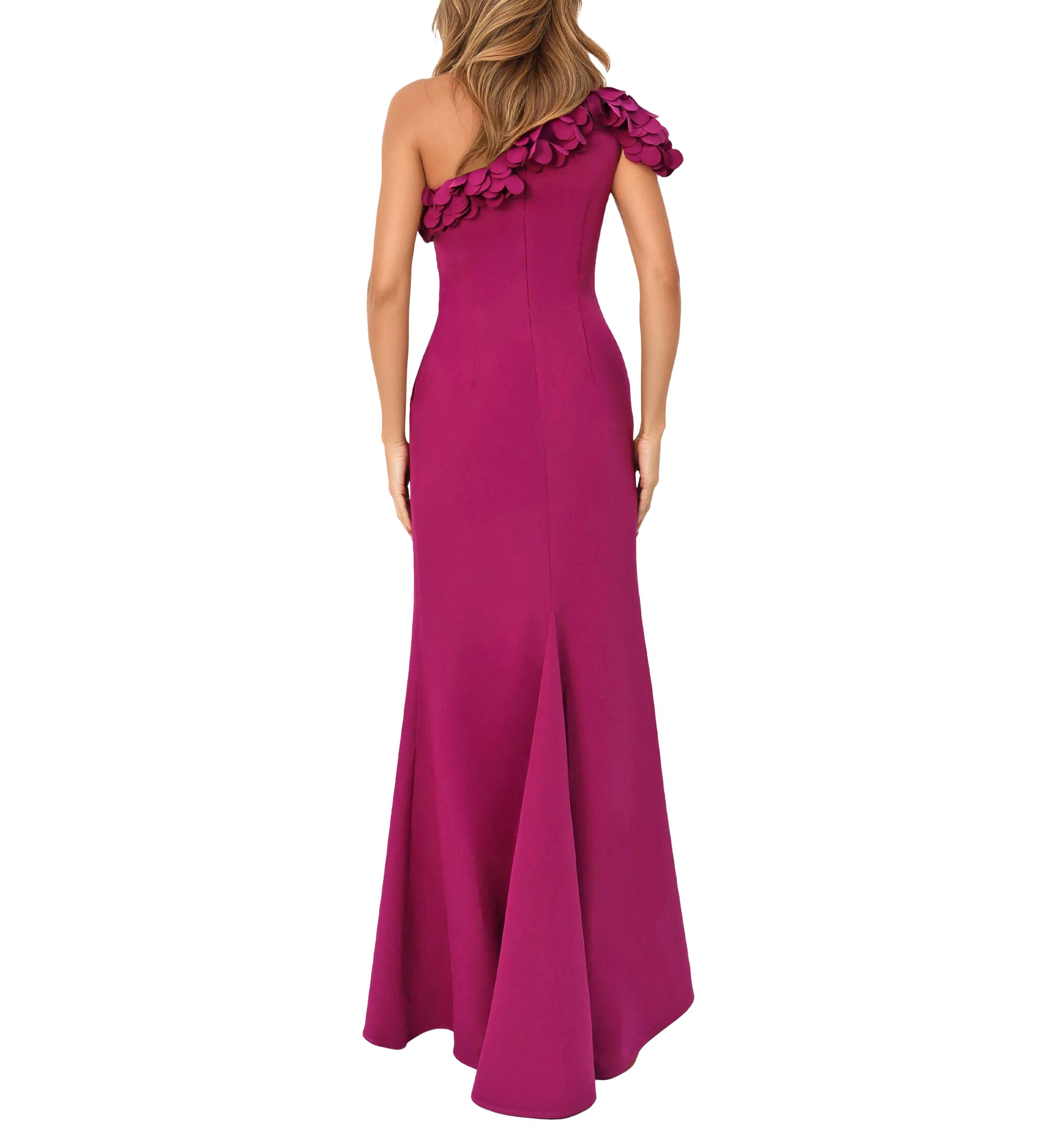 Womens One Shoulder A-Line Gown