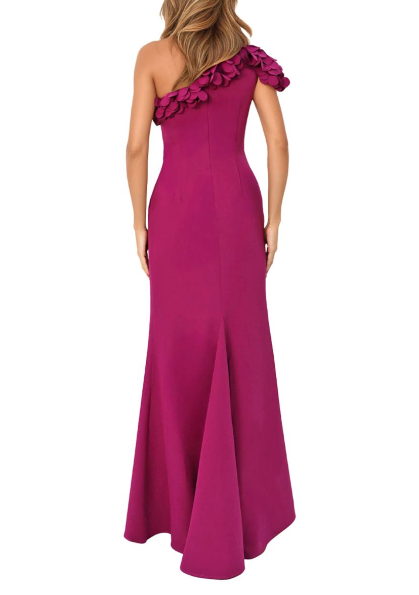 Womens One Shoulder A-Line Gown