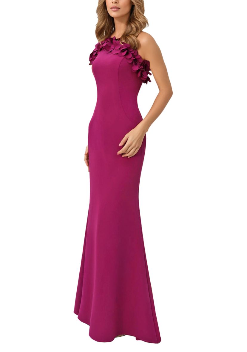 Womens One Shoulder A-Line Gown