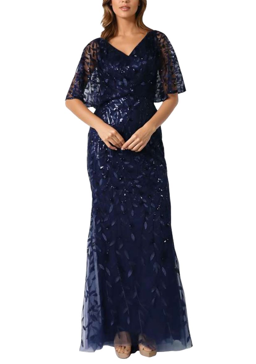 Womens Short Sleeve V-Neck Lace Dress