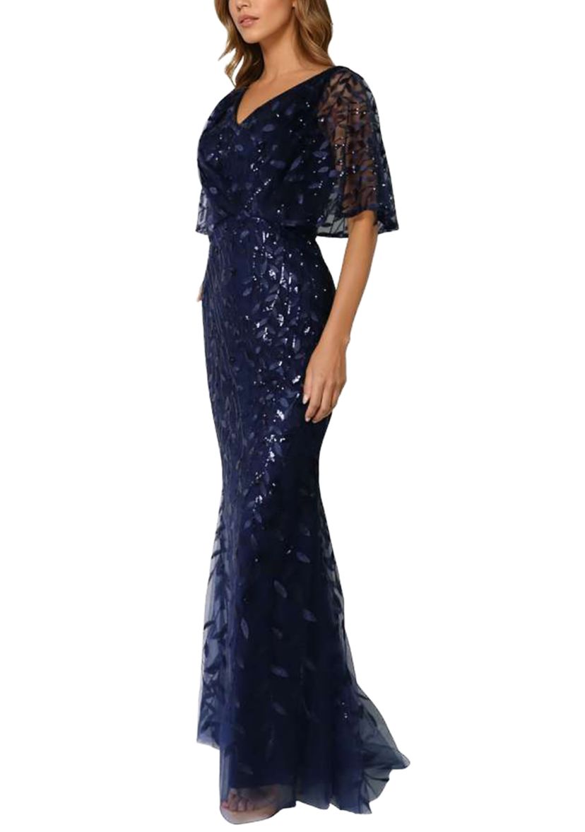 Womens Short Sleeve V-Neck Lace Dress