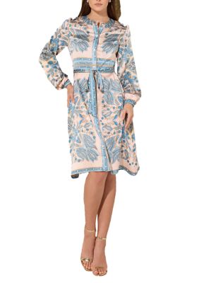 Terani Couture Women's Print Casual, Blue, Large