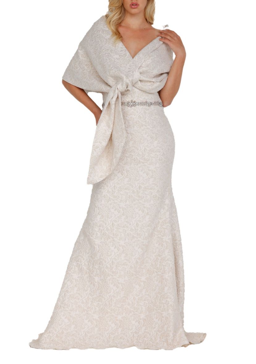 Womens  Brocade With Shawl