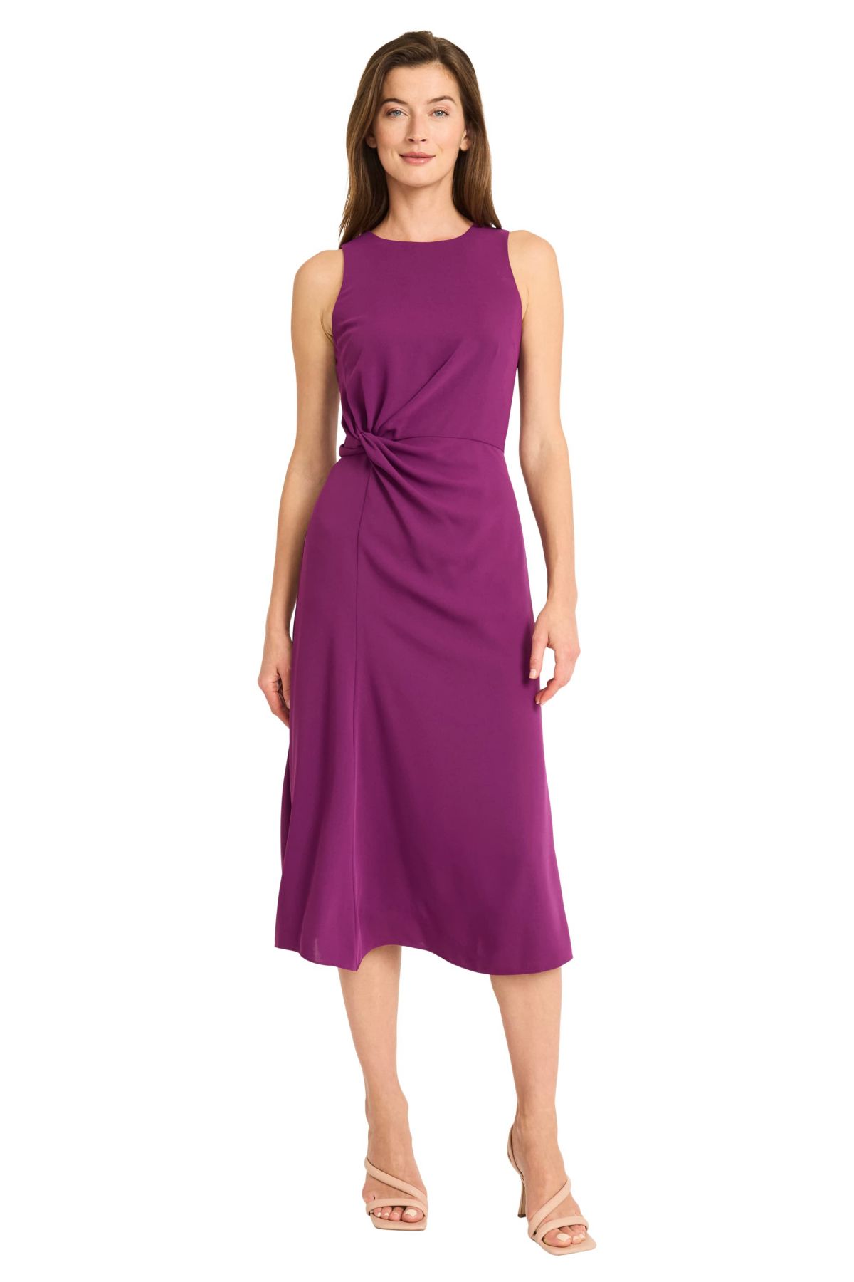 Sleeveless Dress With Twist At Waist