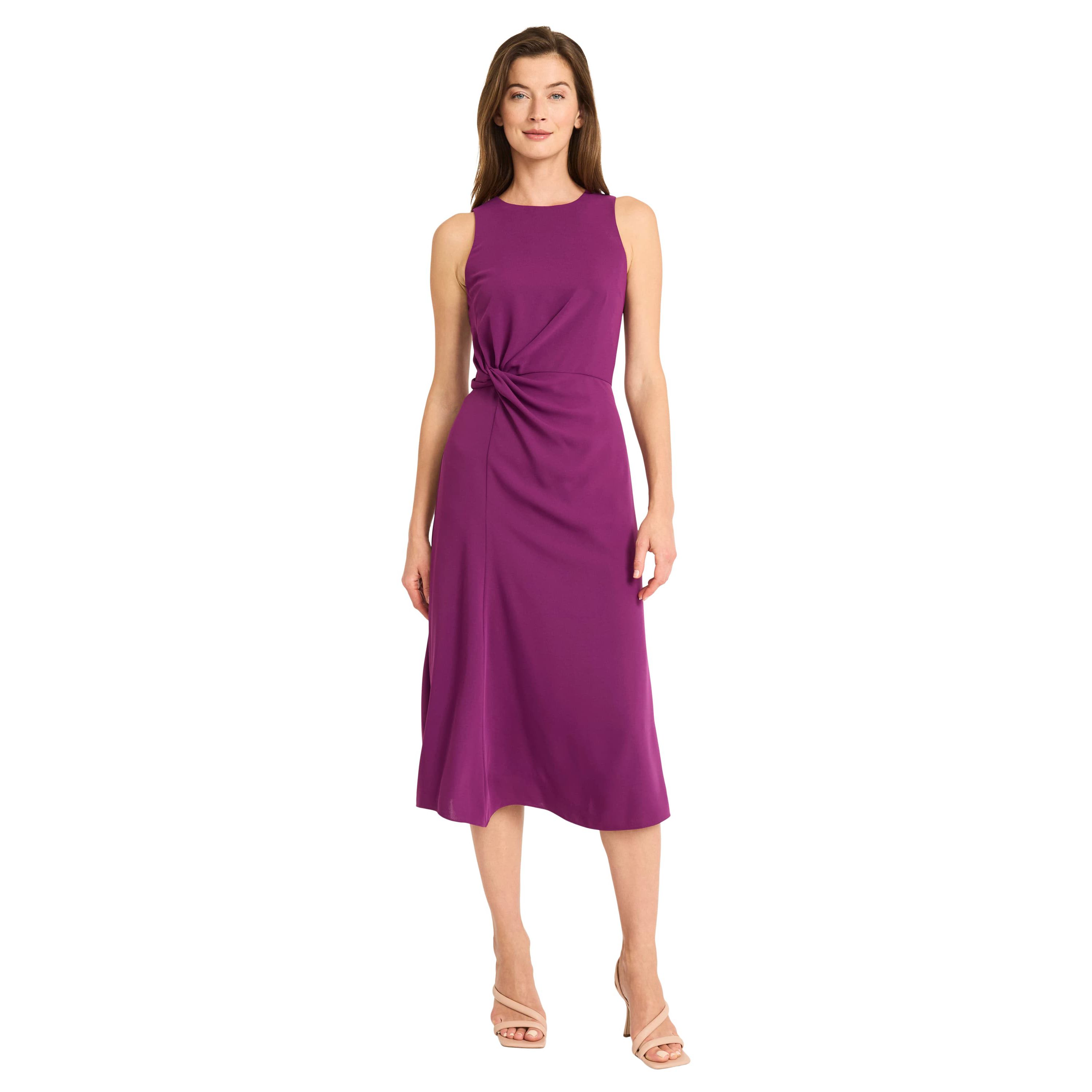 Sleeveless Dress With Twist At Waist