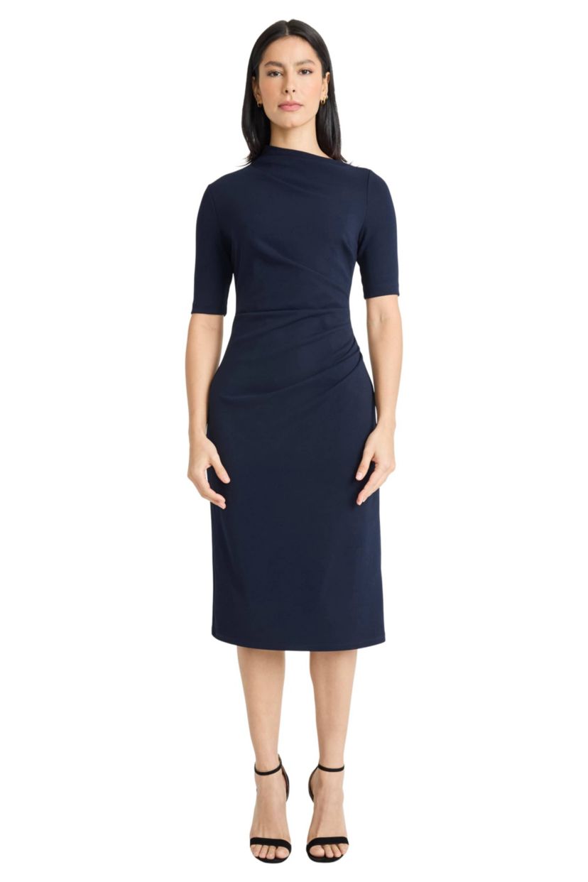 Asymmetrical Drape Neck Midi