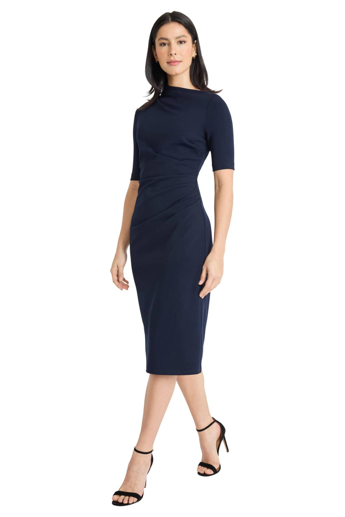 Asymmetrical Drape Neck Midi