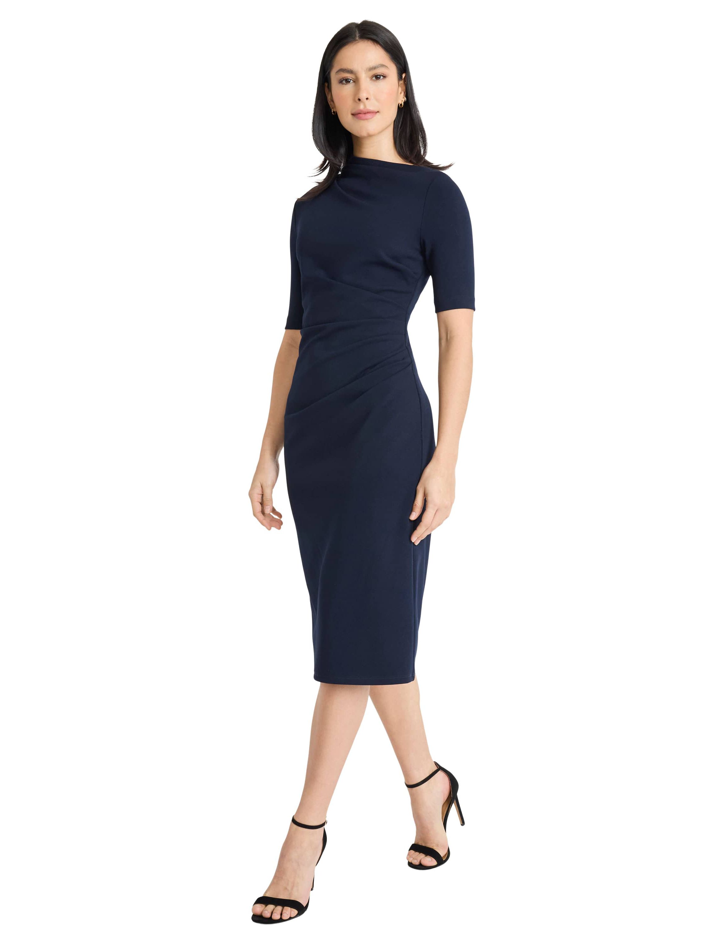 Asymmetrical Drape Neck Midi