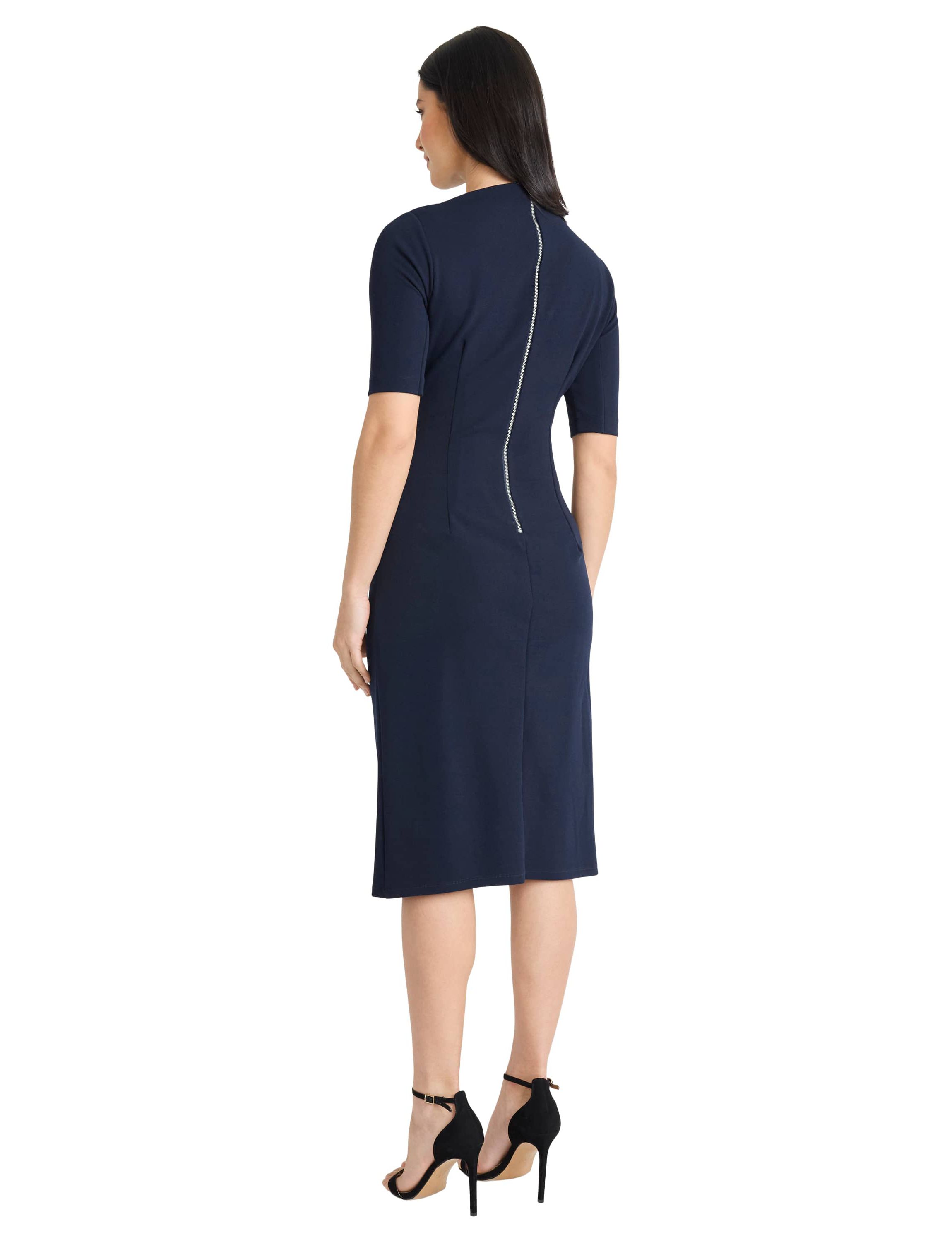 Asymmetrical Drape Neck Midi