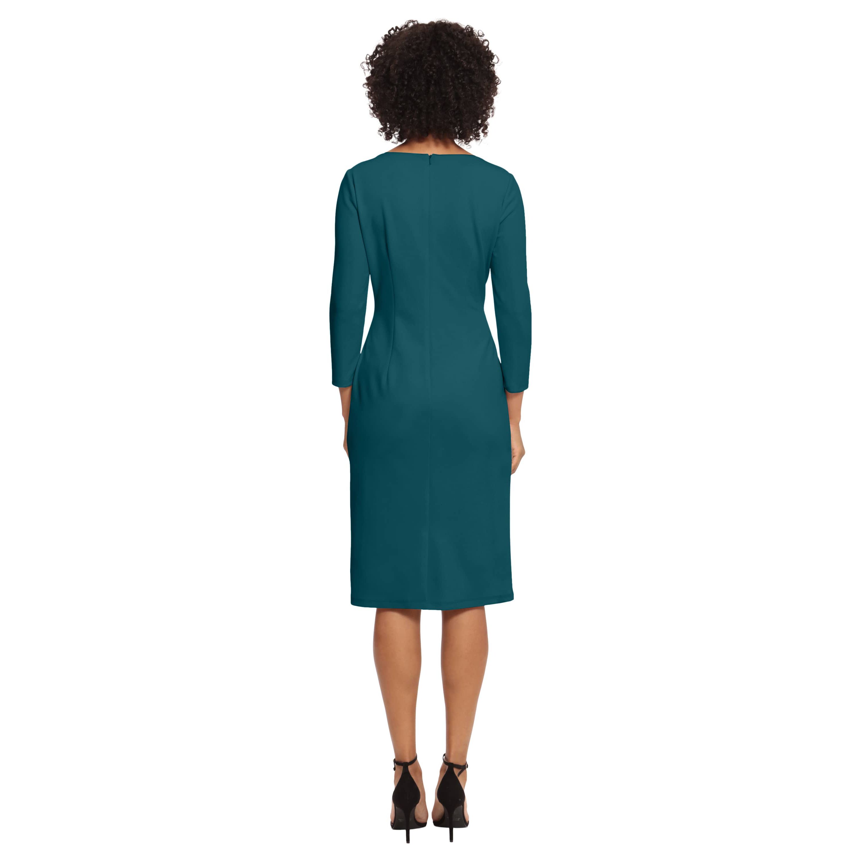 Long Sleeve Midi Dress With Ruching