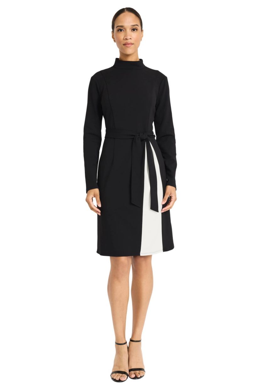 Colorblock Fit & Flare Dress