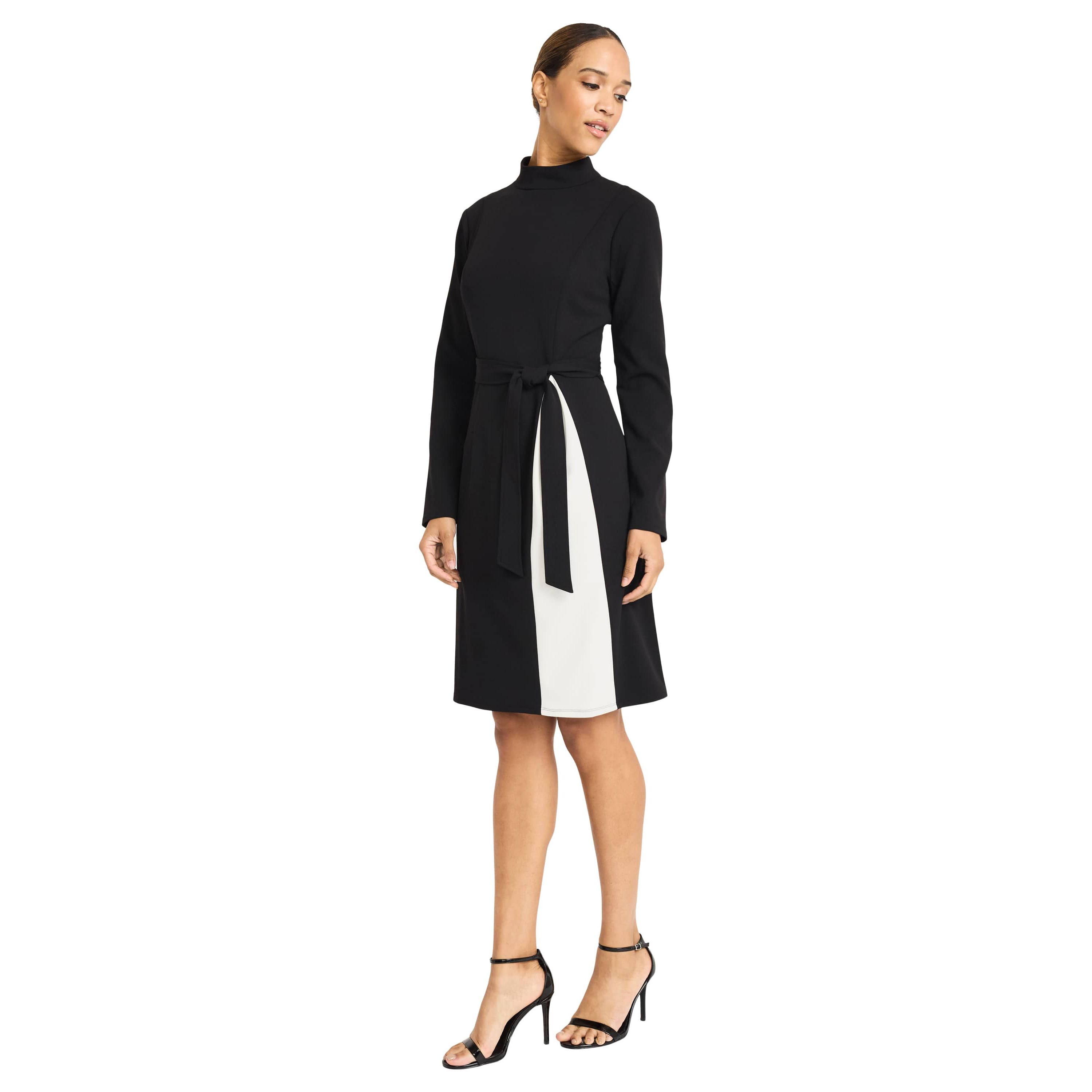 Colorblock Fit & Flare Dress